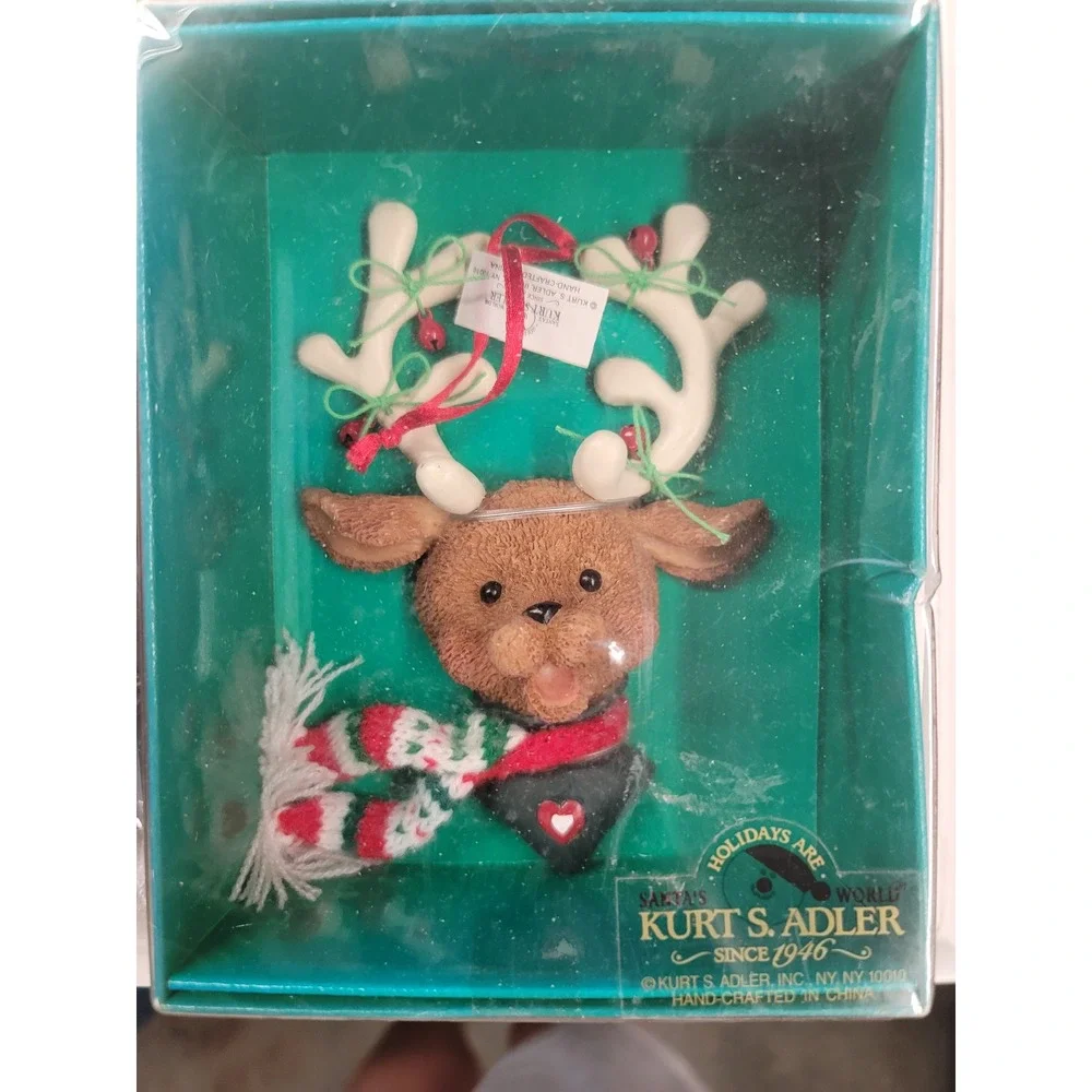 Kurt S. Adler Holly‎ Dearies Reindeer Christmas Ornament New in Box